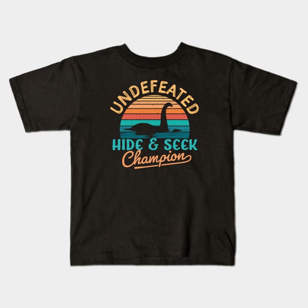 Undefeated Hide and Seek champion Loch Ness Monster Kids T-Shirt by TheDesignDepot